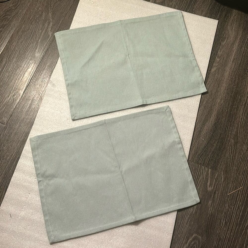 Mint Green Textured Placemats 2 Table Linens Party Holiday Dining Home Spring